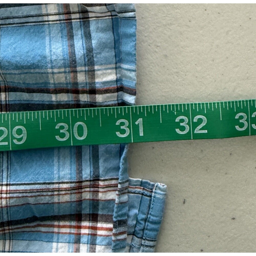 Mens Blue Plaid 100% Cotton Short Sleeve Button Up Shirt Casual Pocket Shirt 2XL - Picture 7 of 7